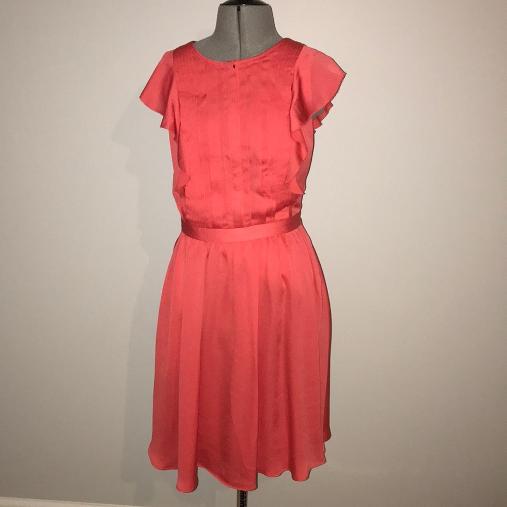 0 Banana Republic orange silk chiffon dress